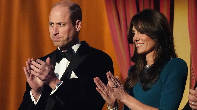 Prince William and Kate Middleton applauding