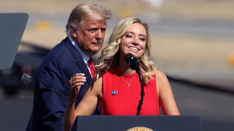 Kayleigh McEnany campaigning for Donald Trump