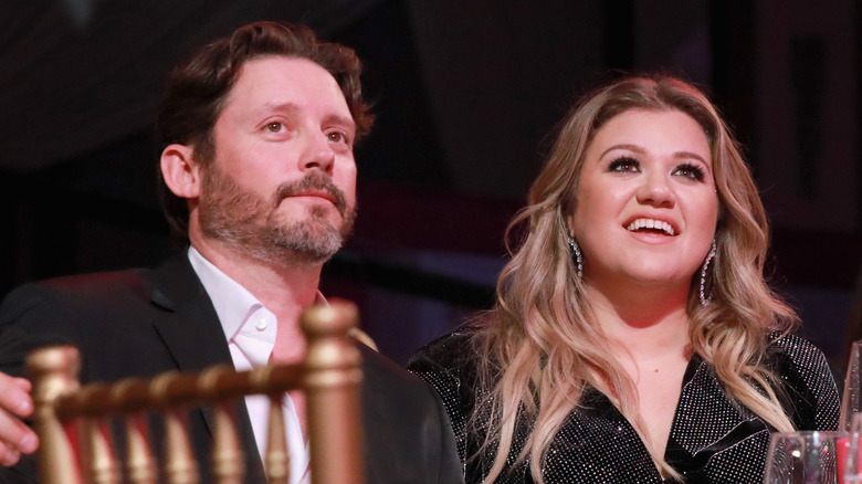 Brandon Blackstock and Kelly Clarkson smiling