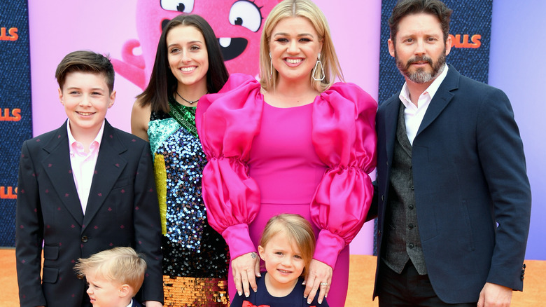 Brandon Blackstock and Kelly Clarkson with their family