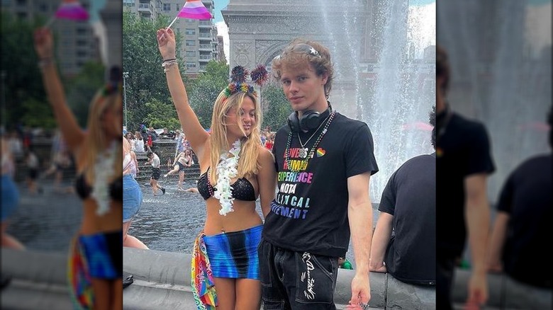 Claudia Conway and friend celebrate Pride