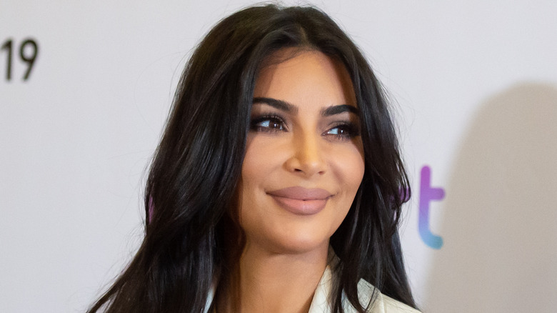 Kim Kardashian smiling