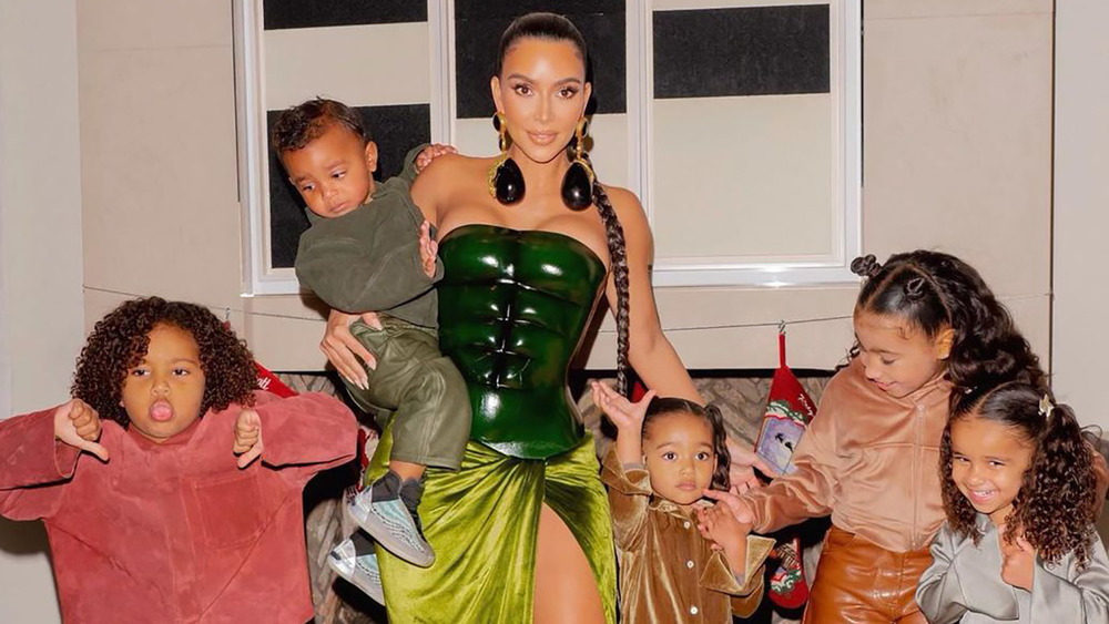 Kim Kardashian with children