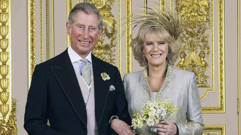 King Charles and Queen Camilla on their wedding day. 