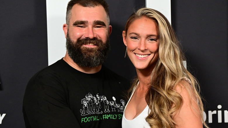 Jason and Kylie Kelce on the red carpet premiere for the Kelce documentary