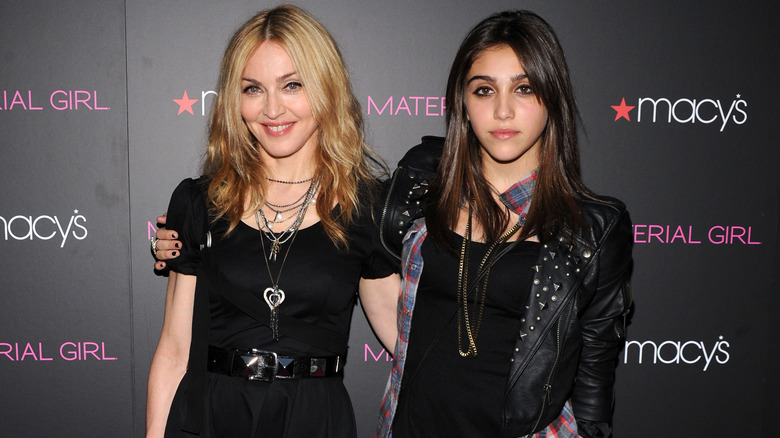 Young Lourdes Leon posing with Madonna