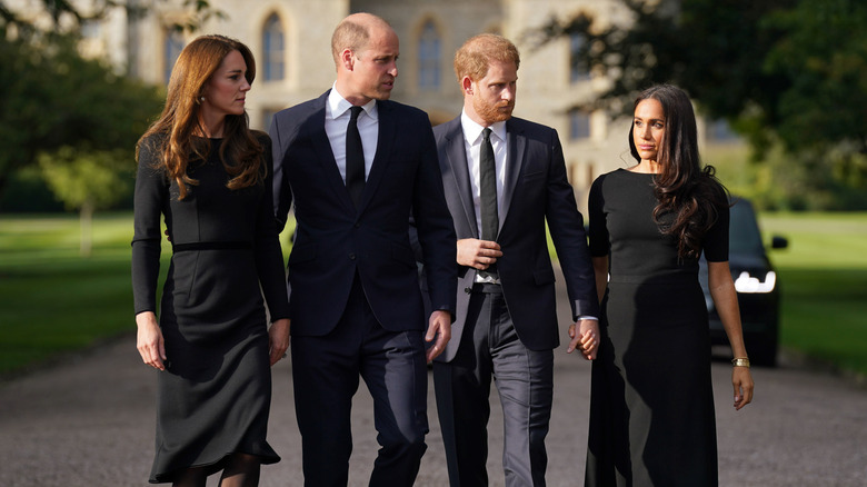 William and Harry with their wives 