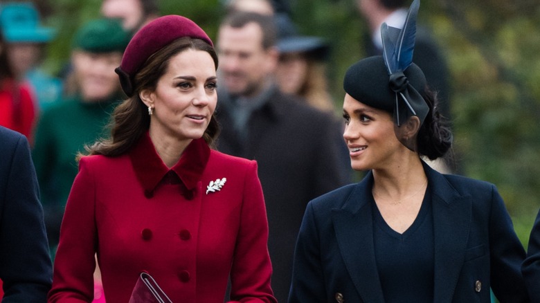 Kate Middleton and Meghan Markle walking together