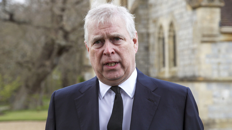 Prince Andrew at Prince Philip funeral