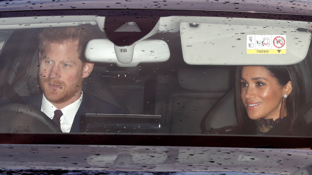 Meghan Markle in the car with Prince Harry