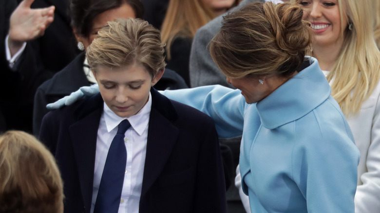 Barron Trump and Melania Trump