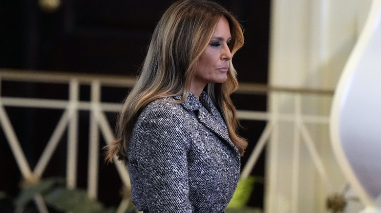 Melania Trump walks into the memorial service for Rosalynn Carter