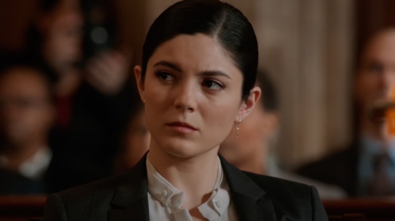 Monica Barbaro as Anna with a bun in Chicago Justice