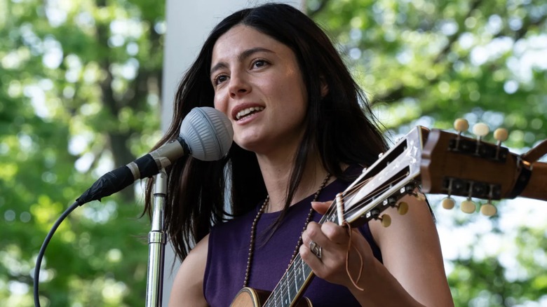 Monica Barbaro singing as Joan Baez in A Complete Unknown