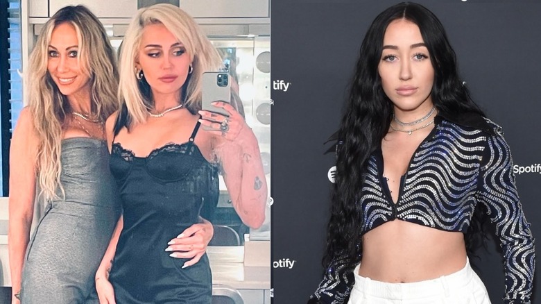 Tish Cyrus and Miley posed in a mirror selfie; Noah Cyrus at the 2020 Spotify Best New Artist event