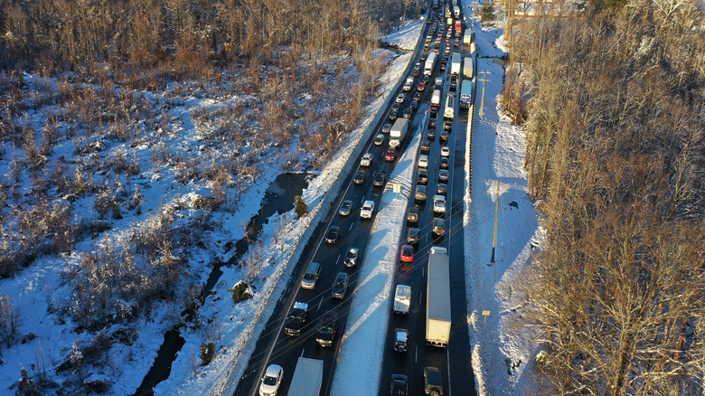 Cars backed up on I-95