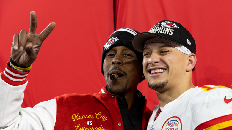 patrick mahomes sr. and patrick mahomes jr. smiling