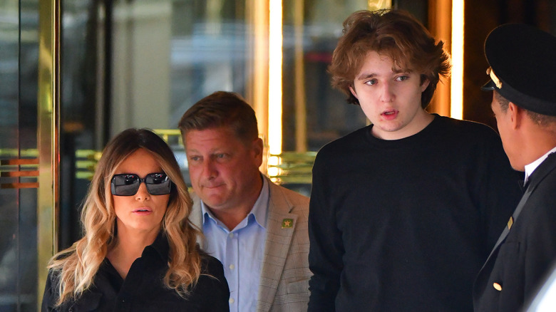 Melania Trump and Barron Trump leave Trump Tower in Manhattan