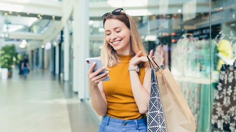 Girl Shopping on Phone