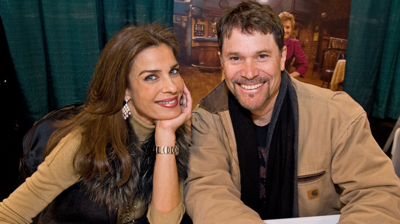 Peter Reckell and Kristian Alfonso posing