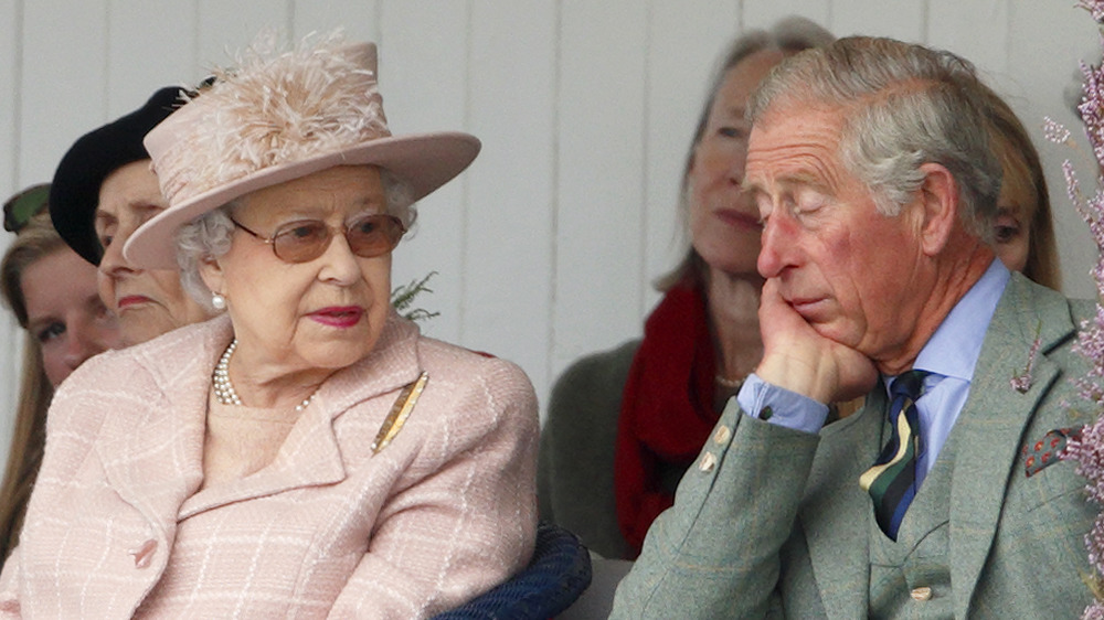 Queen Elizabeth and Prince Charles at event