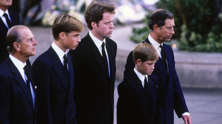 Prince Charles at Princess Diana's funeral