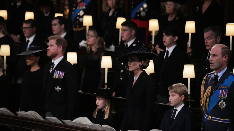Rpyal family at Queen Elizabeth's funeral