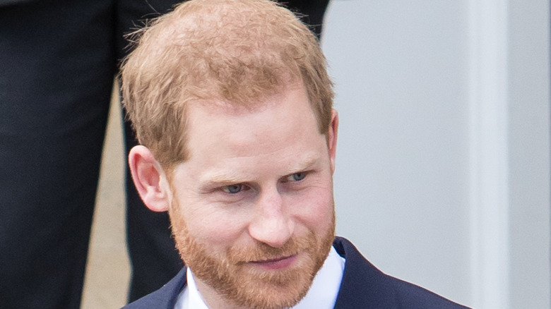 Prince Harry looking serious