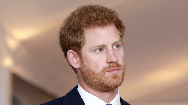 Prince Harry looking thoughtful