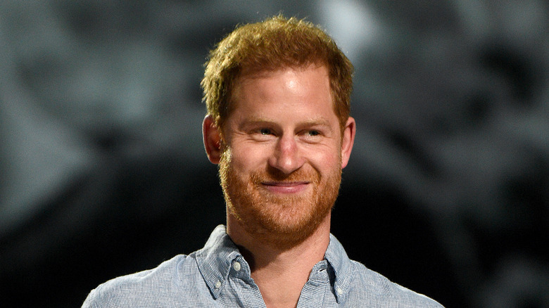 Prince Harry smiles