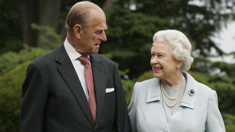 Prince Philip and Queen Elizabeth looking lovingly at each other