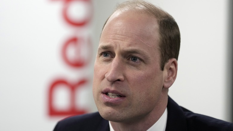 Prince William looking serious