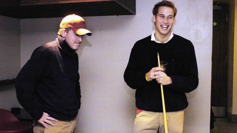 Prince William plays pool with friends at university 