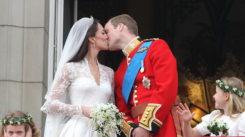 Prince William & Kate Middleton wedding day kiss