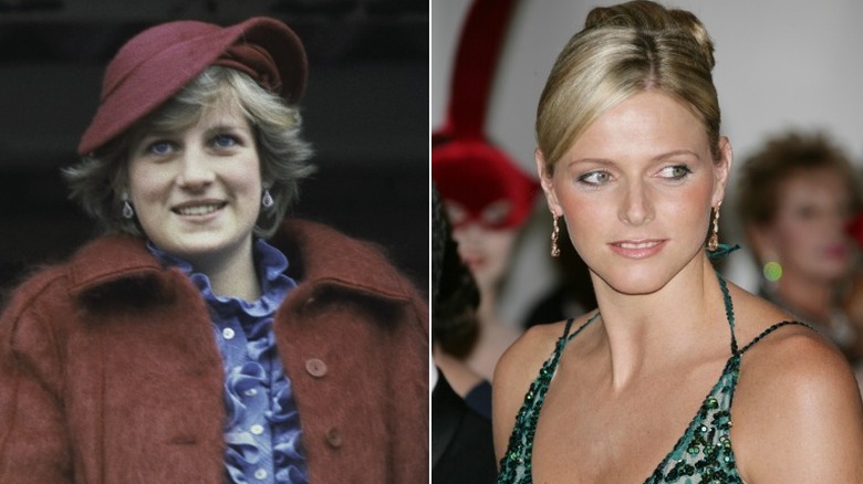 Split image of Princess Diana & Princess Charlene 