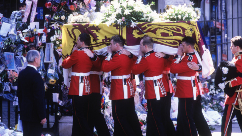 Princess Diana's coffin carried