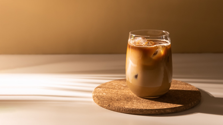 Iced coffee in a glass