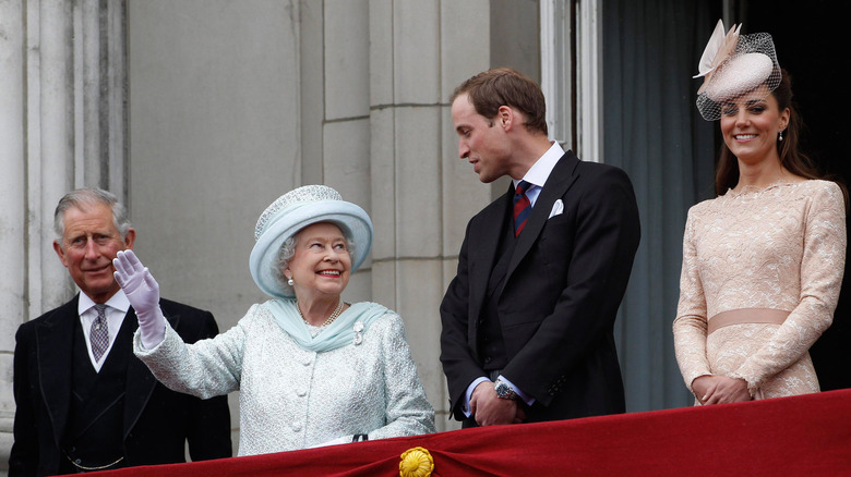 Queen Elizabeth, Prince Charles, Prince William and Kate