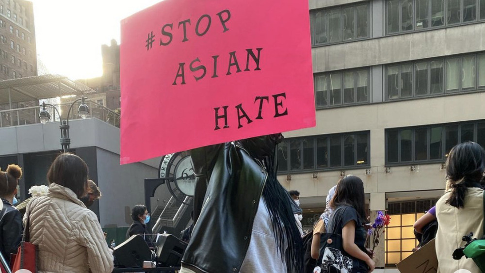 Rihanna at Stop Asian Hate march 