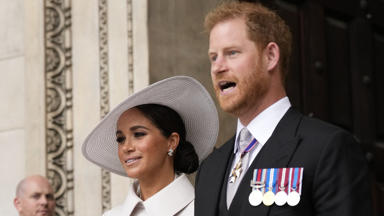 Meghan Markle and Prince Harry at the Platinum Jubilee celebrations