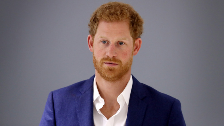 Prince Harry looks worried