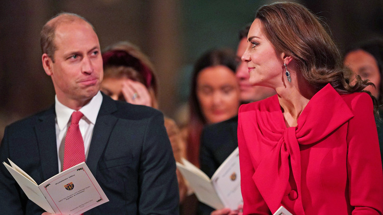 Kate Middleton and Prince William at the Westminster Abbey carol service