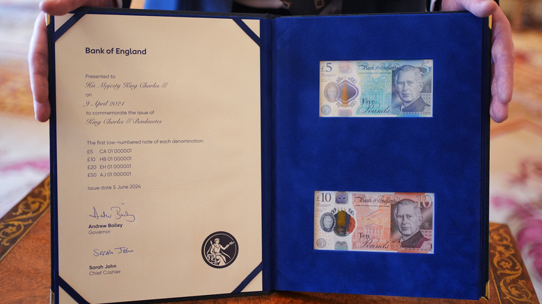 king charles III banknotes