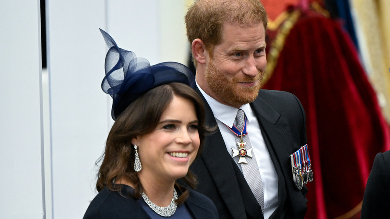 Princess Eugenie and Prince Harry at coronation