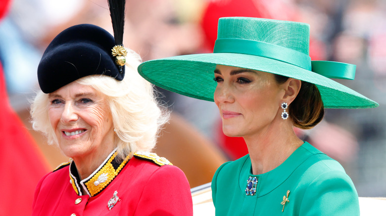 Kate Middleton and Queen Camilla at the Trooping the Colours celebration