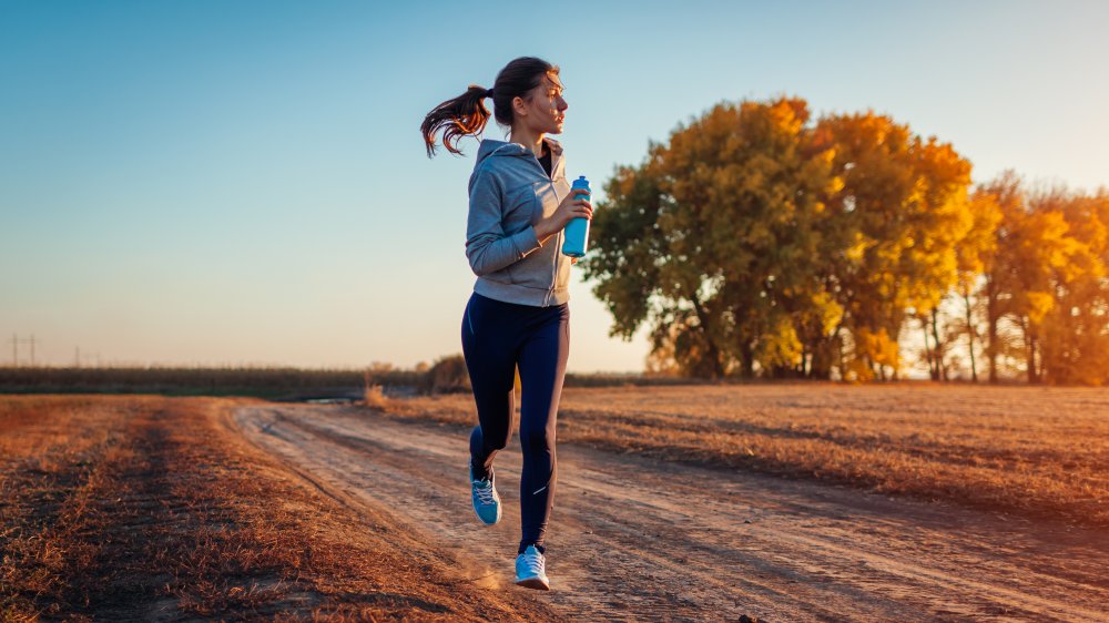 woman running outside