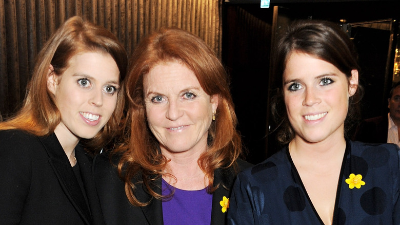 Princess Beatrice and Princess Eugenie with Sarah Ferguson