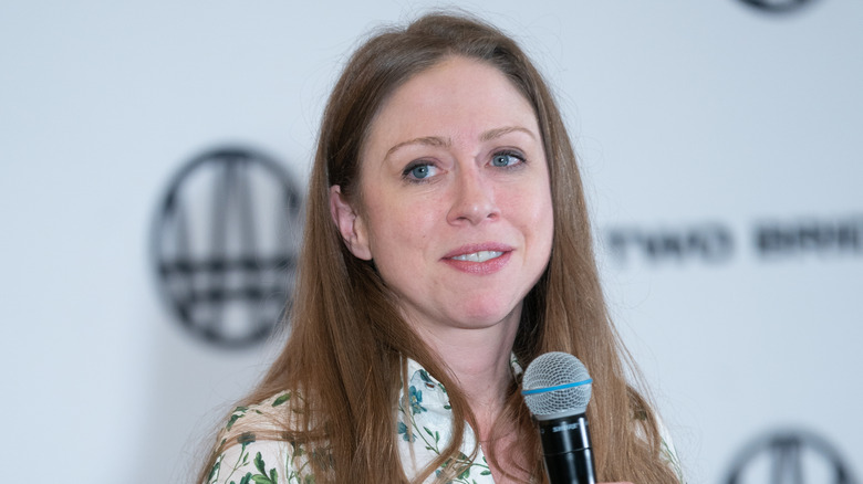 Chelsea Clinton speaking at an event 