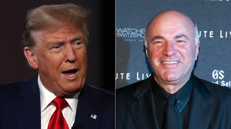 Split image of Kevin O'Leary and Donald Trump