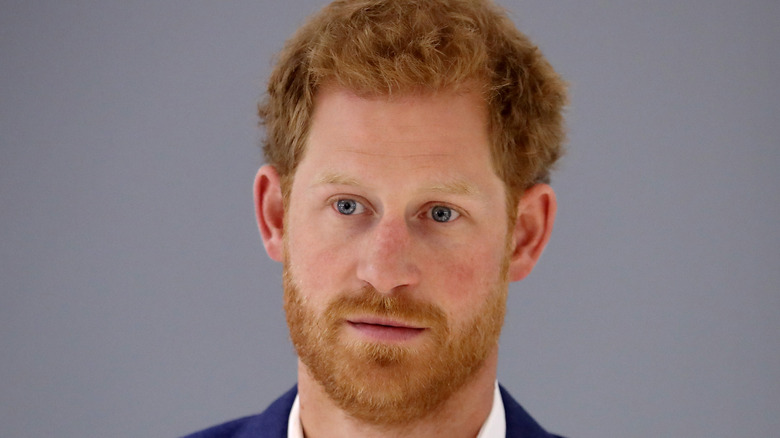 Prince Harry looks worried